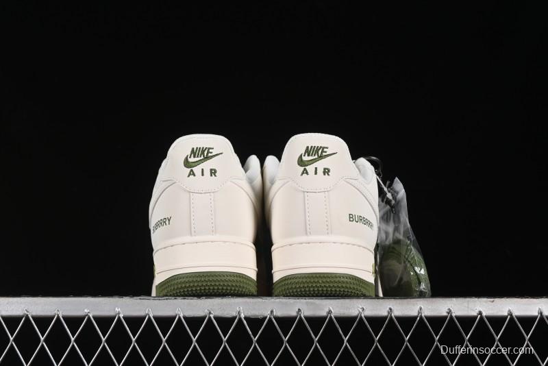Nike Air Force 1 '07 Low Burberry Collaboration - Off White Mint Green Low Top Casual Sneakers - BB8588-221