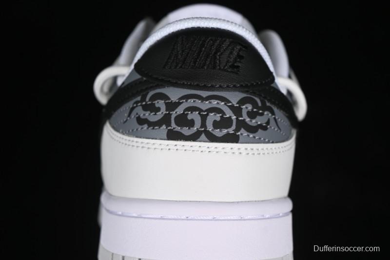 Nike Dunk Low CNY Year of the Dragon Limited Edition SB Lace-Up Casual Sneakers with Silver-White Design - DV0831-101