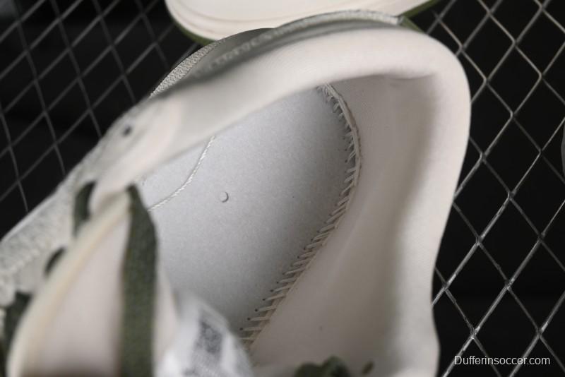 Nike Air Jordan 1 Low AJ1 Gucci Collaboration - Beige Green Knit High-End Custom Retro Basketball Shoes - DM5688-103