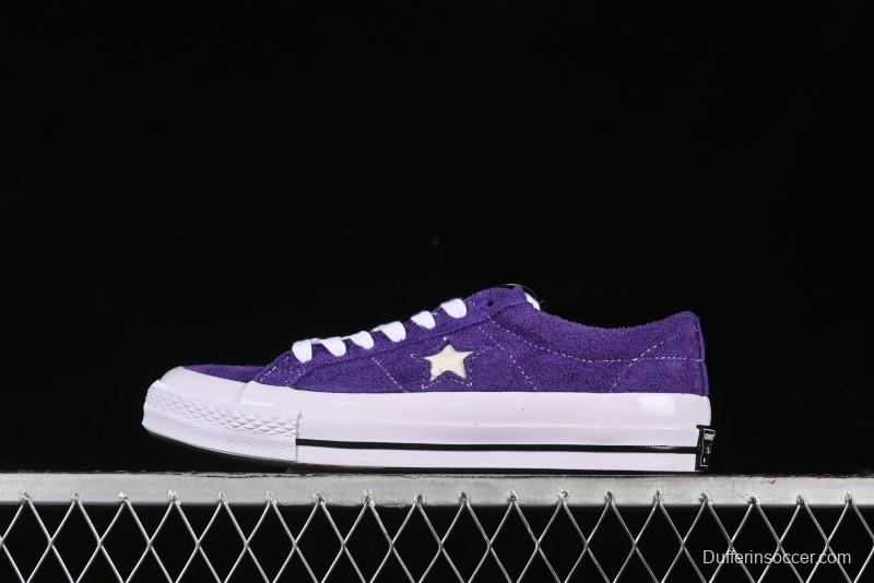 Converse One Star Retro Low-Top Skate Shoes in Purple Suede - 171586C