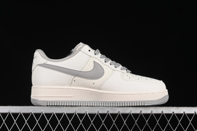 Nike Air Force 1 '07 Low Gucci Collaboration - Beige Grey Linen Casual Sneakers - XZ3398-688