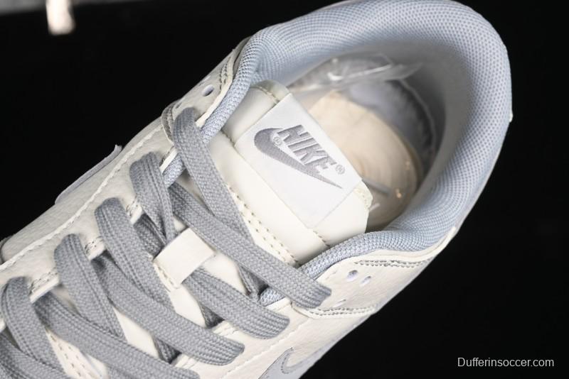 Nike SB Dunk Low Supreme Collaboration - Off White Gray Double Swoosh Anniversary Custom Low-Top Casual Skate Shoes - XX2025-317