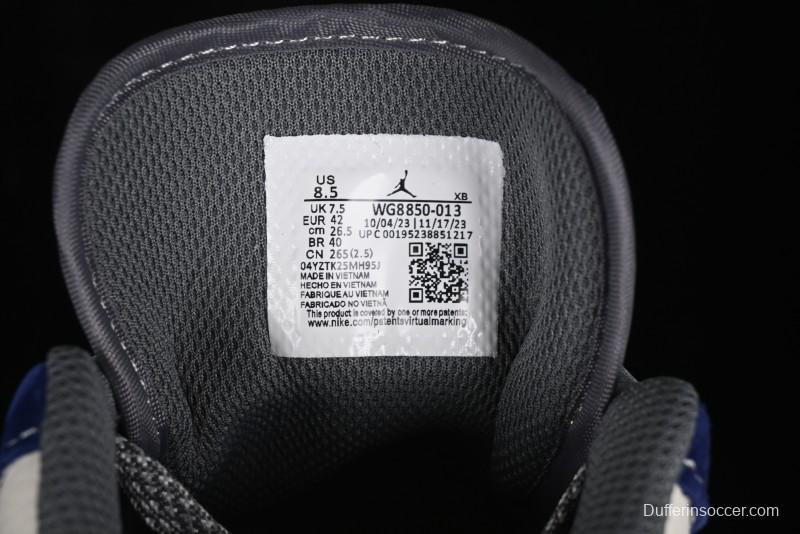 Nike Air Jordan 1 Low OFF-WHITE Collaboration - Qilin Blue Retro Basketball Shoes - WG8850-013