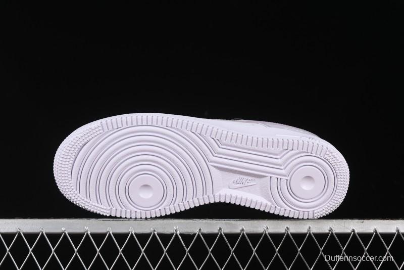 Nike Air Force 1 '07 Low Casual Sneakers with Anime-Inspired Light Gray Purple Spray Paint Design - DY8899-004