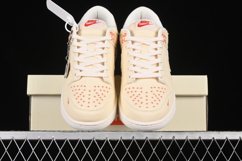 Nike SB Dunk Low SUP Collaboration - Woven Yellow Swoosh Anniversary Custom Low-Top Casual Skate Shoes - KK1888-001