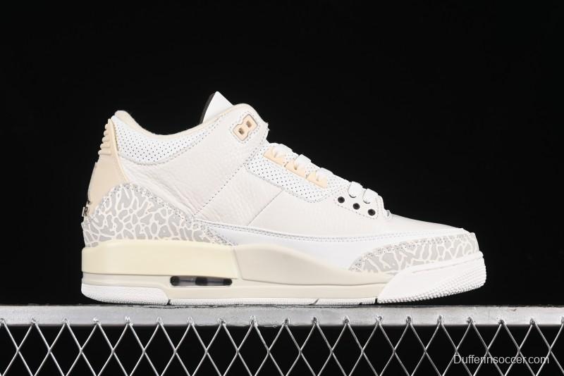 Nike Air Jordan 3 Retro Cactus Jack Collaboration High-Top Basketball Shoes with Soft Napa Leather and Visible Air Cushion - 136064-668