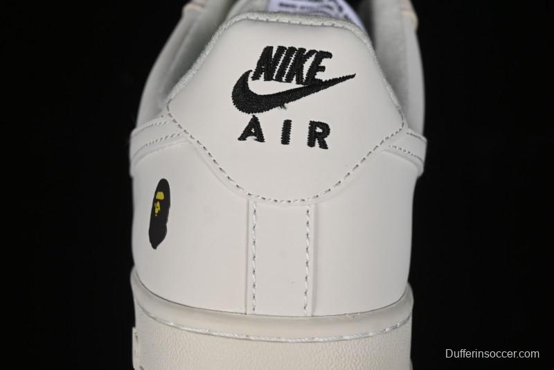 Nike Air Force 1 '07 Low Bape Collaboration - Black Beige Starry Sky Low Top Casual Sneakers - FG6688-103