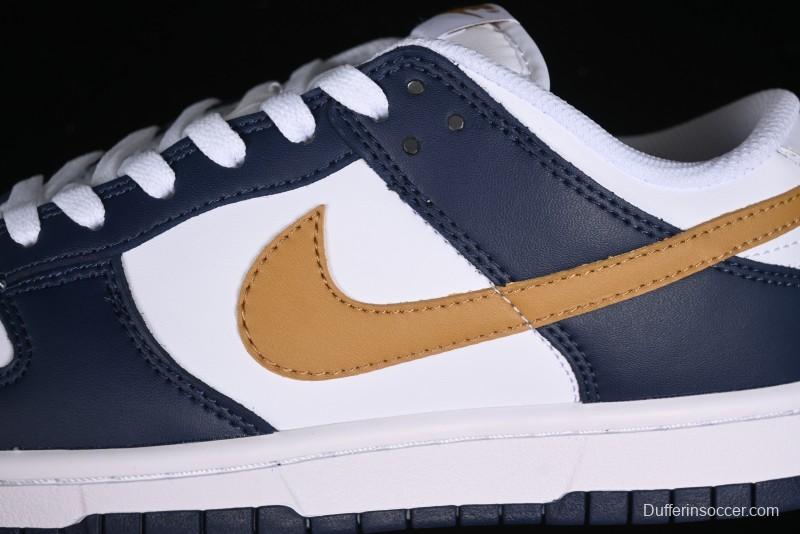 Nike Dunk Low SB Skateboarding Shoes in Black/White/Gold Colorway - FB9109-111