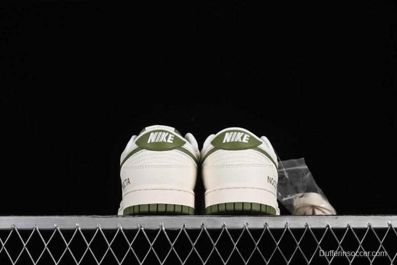 Nike SB Dunk Low NOCTA Anniversary Customized Low-Top Casual Sneakers with White and Green Swoosh - DQ1098-388