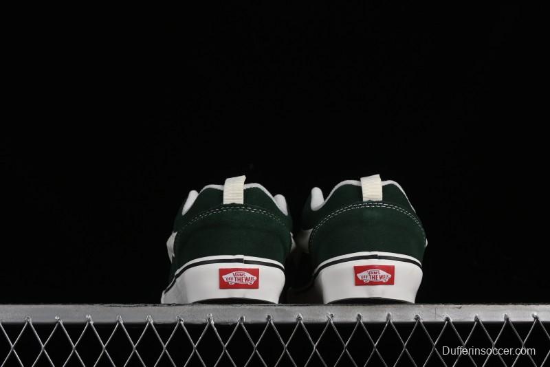 Vans Knu-Skool High Street American Retro Canvas Skate Shoes in Black Green - VN000CSQW3Z