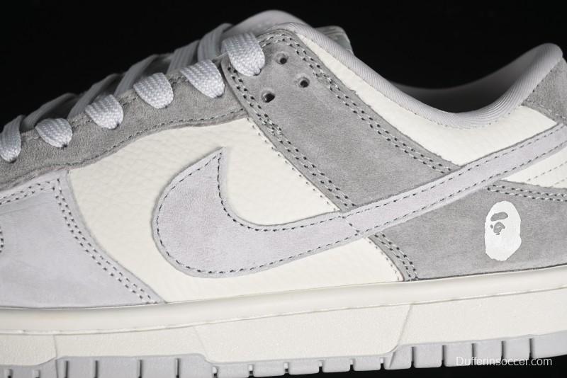 Nike SB Dunk Low BAPE Collaboration - Grey Pig 8th Anniversary Custom Low-Top Casual Skate Shoes - CH6336-226