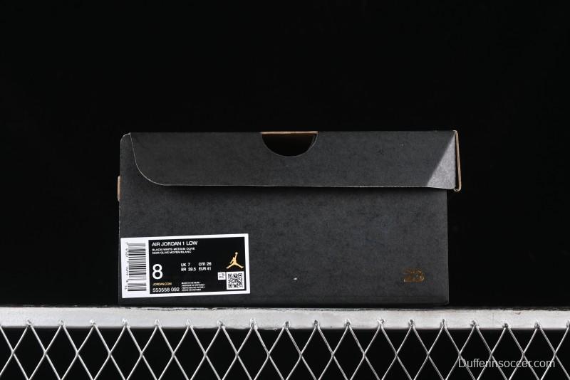 Nike Air Jordan 1 Low "Medium Olive" Casual Sneakers - 553558-092