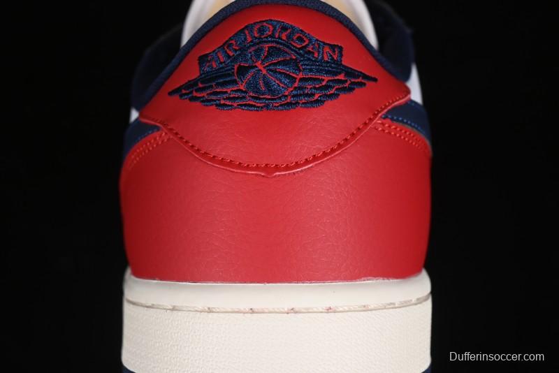 Nike Air Jordan 1 Low OG "Howard University" Casual Sneakers with Blue Toe and Red Heel - HQ2993-100