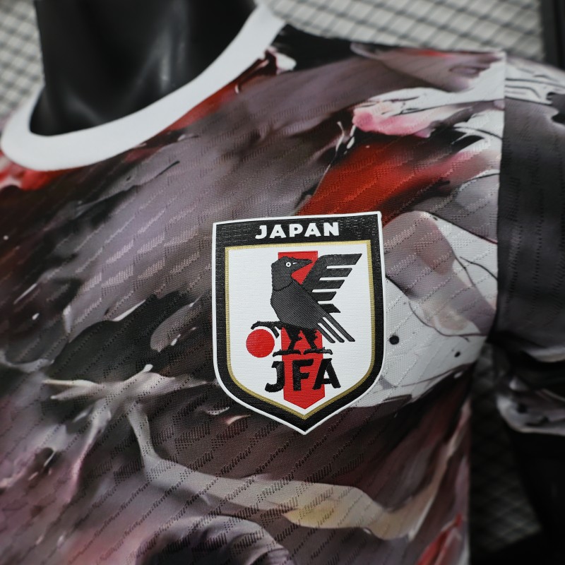 Player Version 2025 Japan National Team Black with One Piece Gear 5 Luffy Design Jersey
