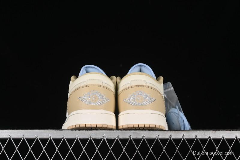 Nike Air Jordan 1 Low OG AJ1 Retro Basketball Shoes in White and Brown - HQ4186-111