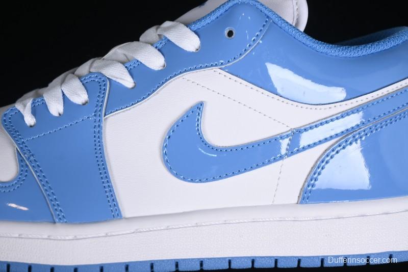 Nike Air Jordan 1 Low AJ1 Patent Blue Casual Sneakers - FZ2138-114