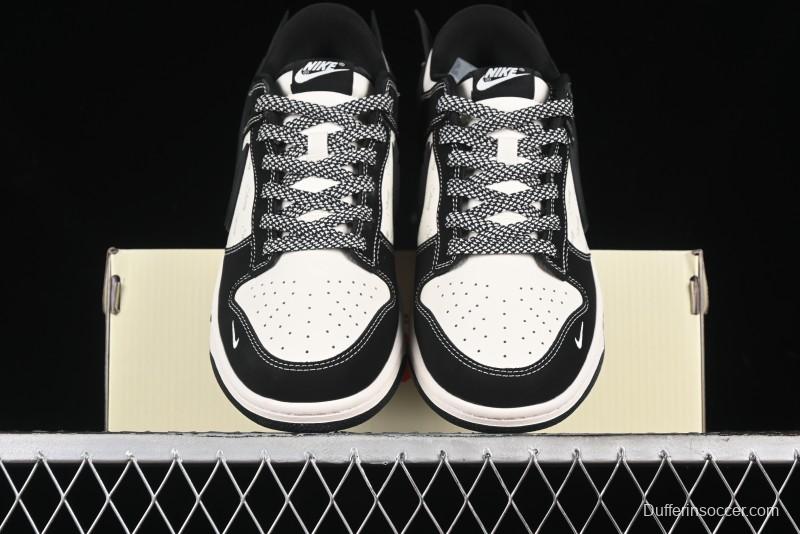 Nike SB Dunk Low x AMBUSH x Stussy Collaboration - Black Stitch Anniversary Custom Low-Top Casual Sneakers - XX2025-358