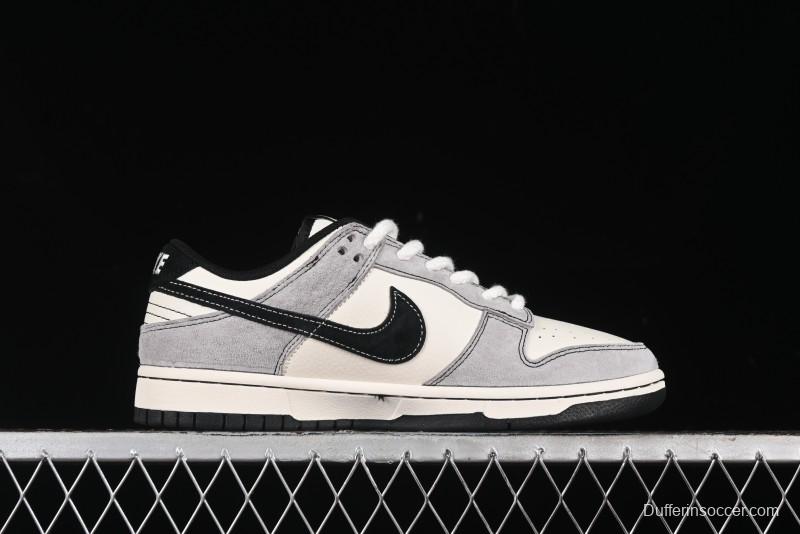 Nike SB Dunk Low KAWS Series - Grey White Black Swoosh Anniversary High-End Custom Low-Top Casual Skate Shoes - MM1089-015