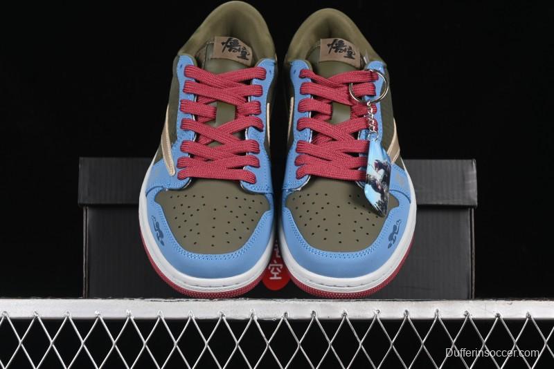 Nike Travis Scott x Fragment Design x Air Jordan 1 Low OG SP AJ1 Low Top Casual Sneakers - CH6336-015