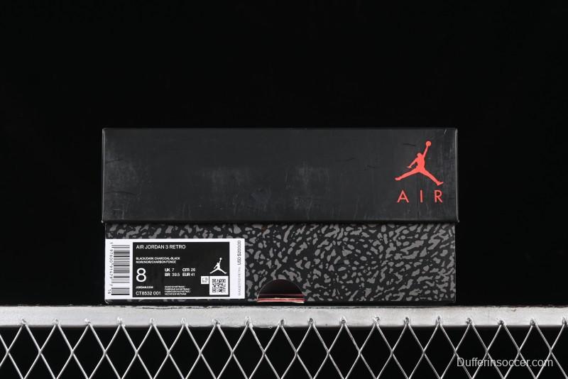 Nike Air Jordan 3 Retro Basketball Shoes in Midnight Black - CT8532-001