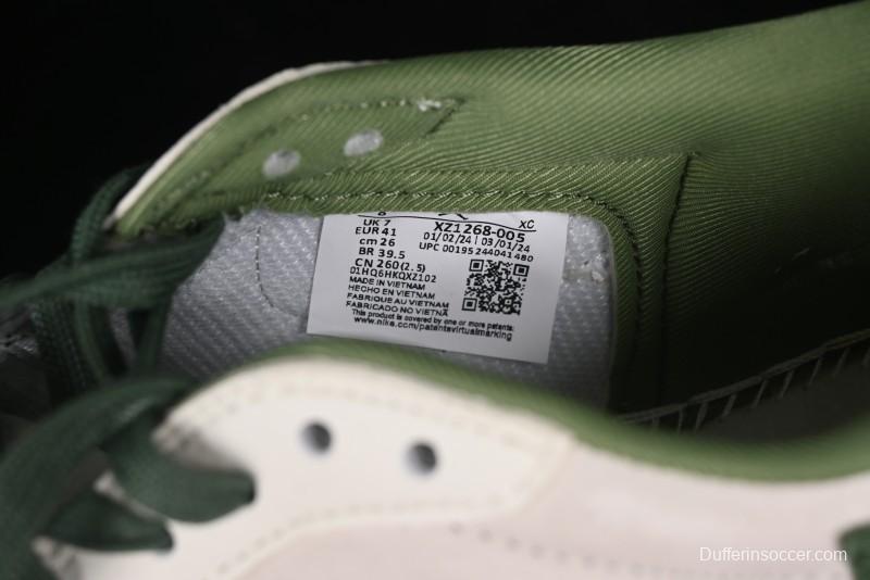 Nike Travis Scott x Fragment Design x Air Jordan 1 Low OG SP AJ1 LV Collaboration - Grey Green Pigskin Low Top Casual Sneakers - XZ1268-005