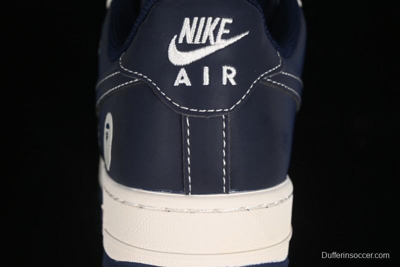Nike Air Force 1 '07 Low Bape Collaboration - Deep Blue Grey Low-Top Casual Sneakers BB6566-206