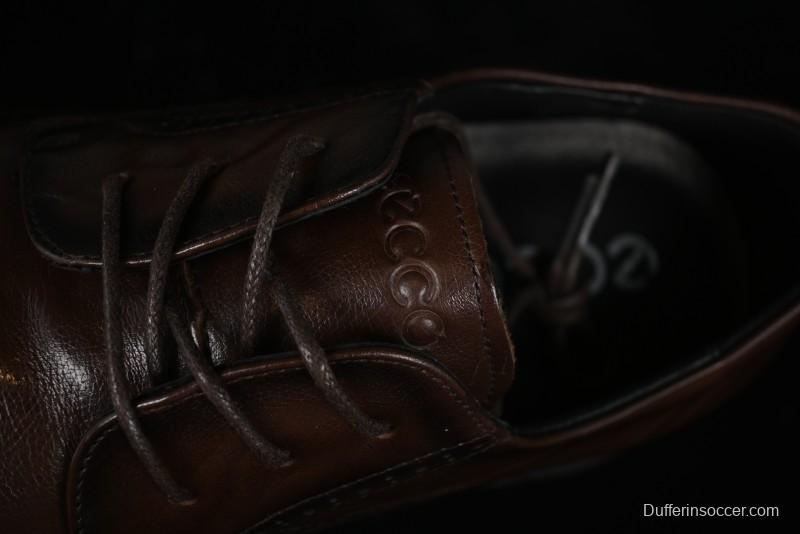 ECCO Block Derby Round Toe Genuine Leather Brogue Dress Shoes - 63667201002