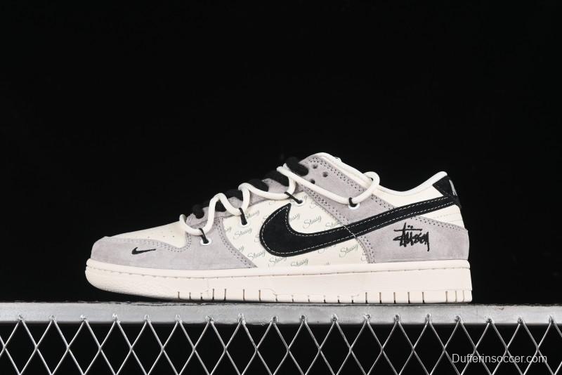 Nike SB Dunk Low Stussy Bandana Black Swoosh Anniversary Custom Low-Top Casual Skate Shoes - SJ2068-306
