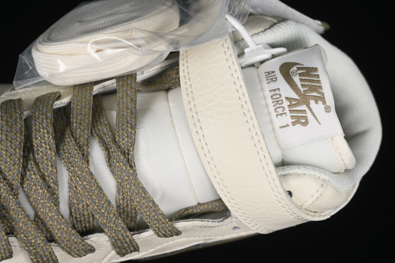Nike Air Force 1 '07 Mid Military Green Dual-Color Sole Starlight Retro Sneakers - XL0236-231