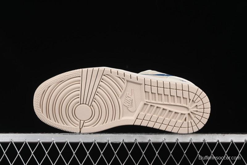 Nike Air Jordan 1 Low Stussy Collaboration - Light Beige Retro Basketball Shoes - SJ9950-027