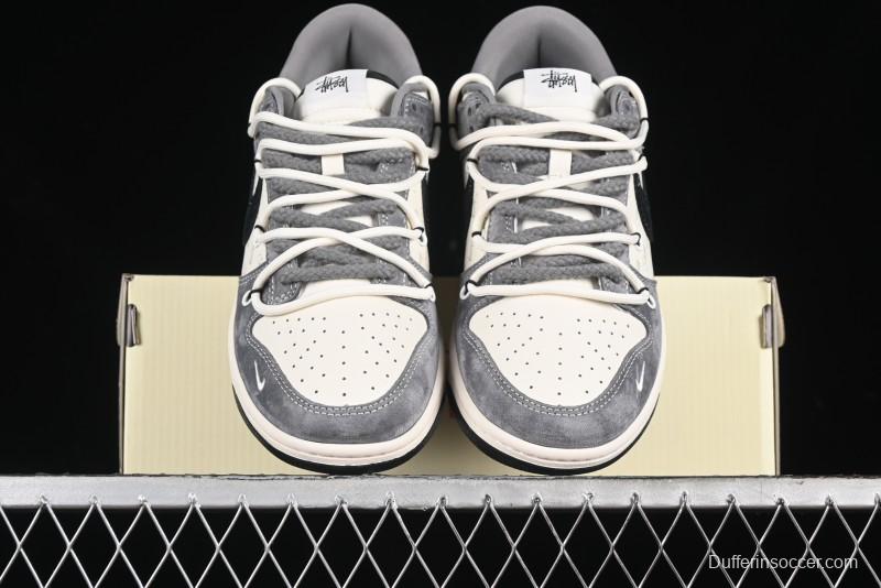Nike SB Dunk Low Stussy Anniversary Edition Customized Low-Top Casual Sneakers - SJ2068-305