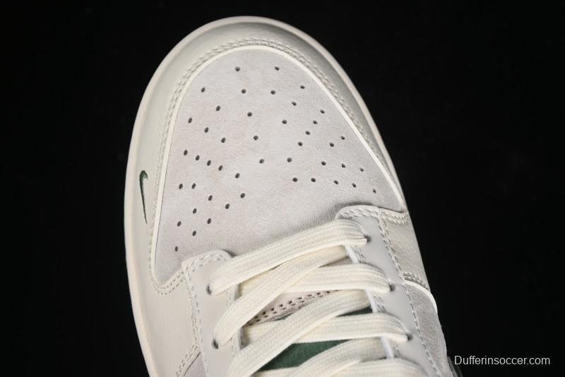 Nike SB Dunk Low The North Face Collaboration - Pig Leather Green Swoosh Anniversary Custom Low-Top Casual Skate Shoes - DQ1098-511