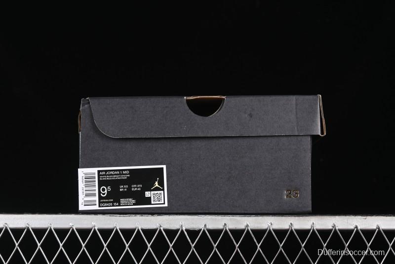 Nike Air Jordan 1 Mid AJ1 Lakers Colorway Black White Purple Mid-Top Casual Sneakers - DQ8426-154