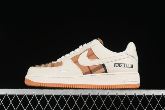 Nike Air Force 1 '07 Low Burberry Check Print Casual Sneakers - DF0180-006
