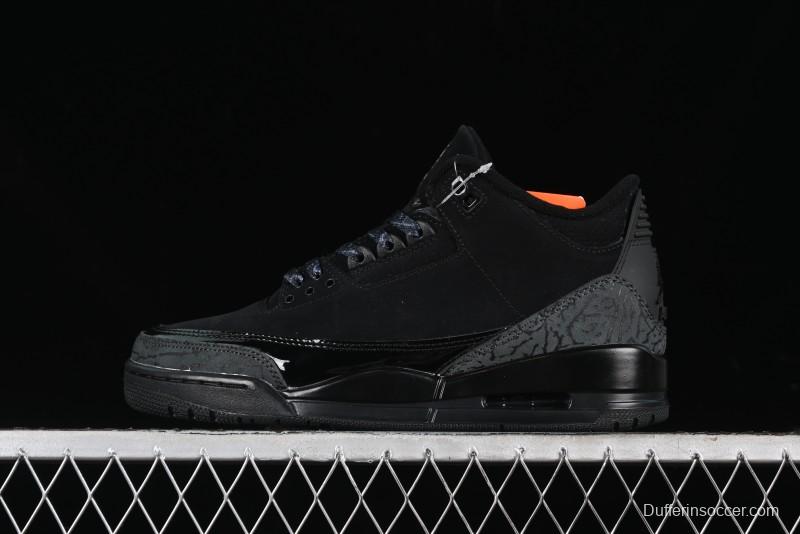 Nike Air Jordan 3 Retro Basketball Shoes in Midnight Black - CT8532-001