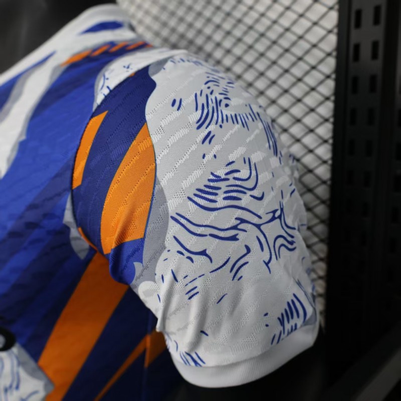 Player Version 25/26 Real Madrid Limited Edition Blue Orange Abstract Pattern Jersey