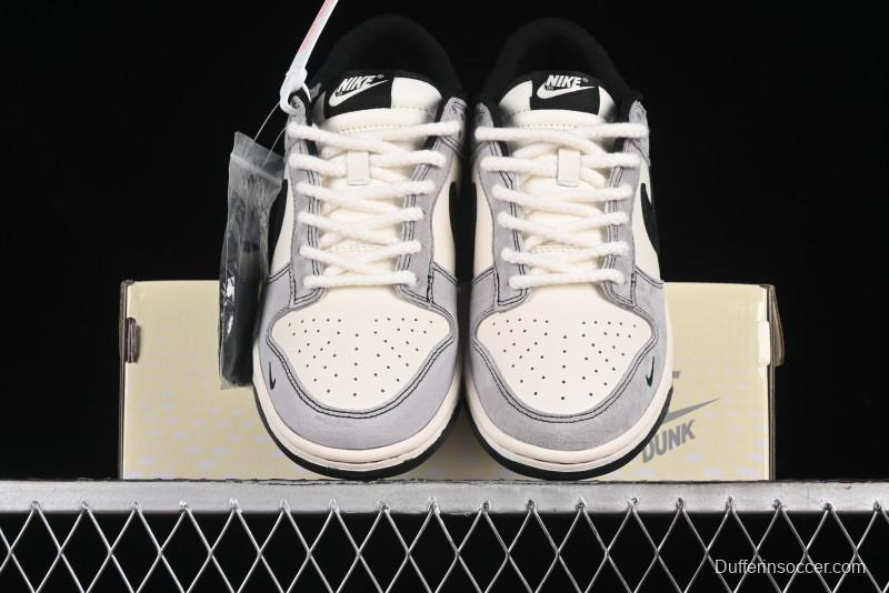 Nike SB Dunk Low KAWS Series - Grey White Black Swoosh Anniversary High-End Custom Low-Top Casual Skate Shoes - MM1089-015