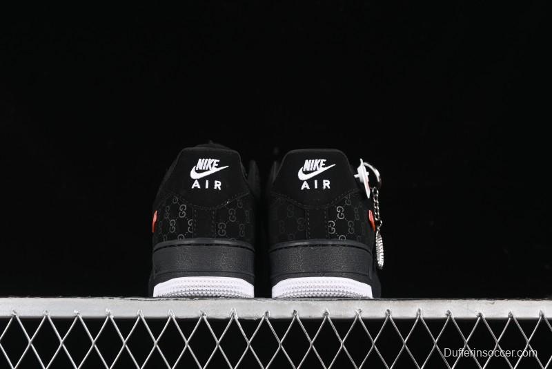 Nike Air Force 1 '07 Low Gucci Bear Collaboration - Midnight Black Low-Top Casual Sneakers - KK1988-007