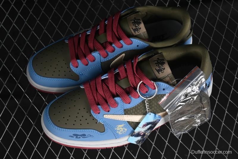 Nike Travis Scott x Fragment Design x Air Jordan 1 Low OG SP AJ1 Low Top Casual Sneakers - CH6336-015