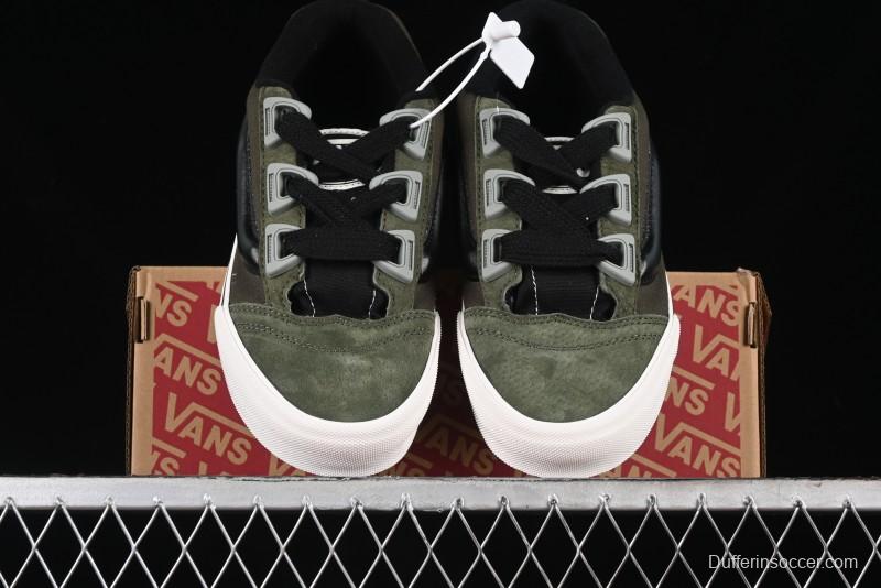 Vans Knu Skool DR White Black Green Chunky Sneakers - VN000CZU50K