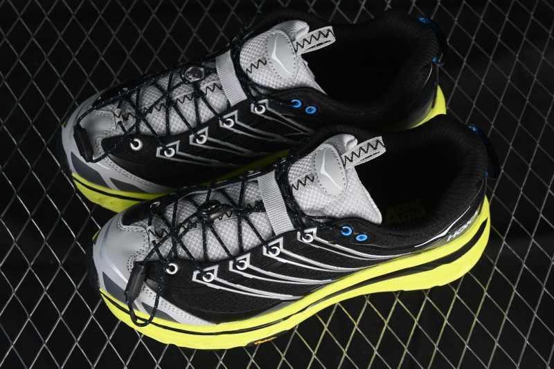 Hoka Mafate Three 2 Ultra-Lightweight Cushioned Trail Running Shoes with Vibram Outsole - 1141572 BHK