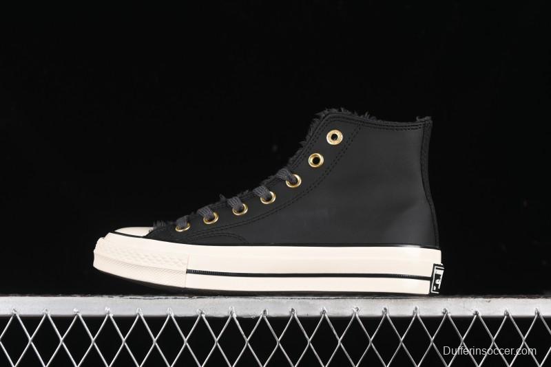 Converse Chuck 1970s Winter Waterproof Leather High-Top Sneakers with Gold Eyelets and Fleece Lining - A12444C