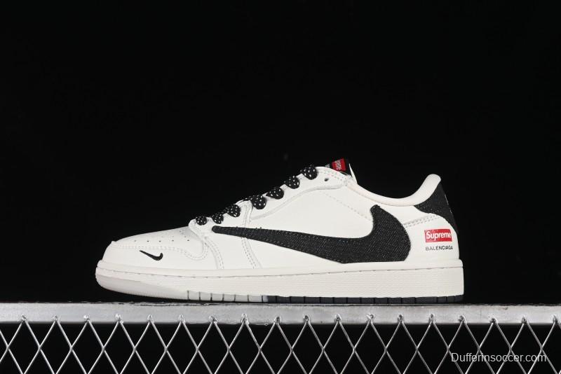 Nike Travis Scott x Fragment Design x Air Jordan 1 Low OG SP AJ1 Supreme Collaboration - JH6088-704