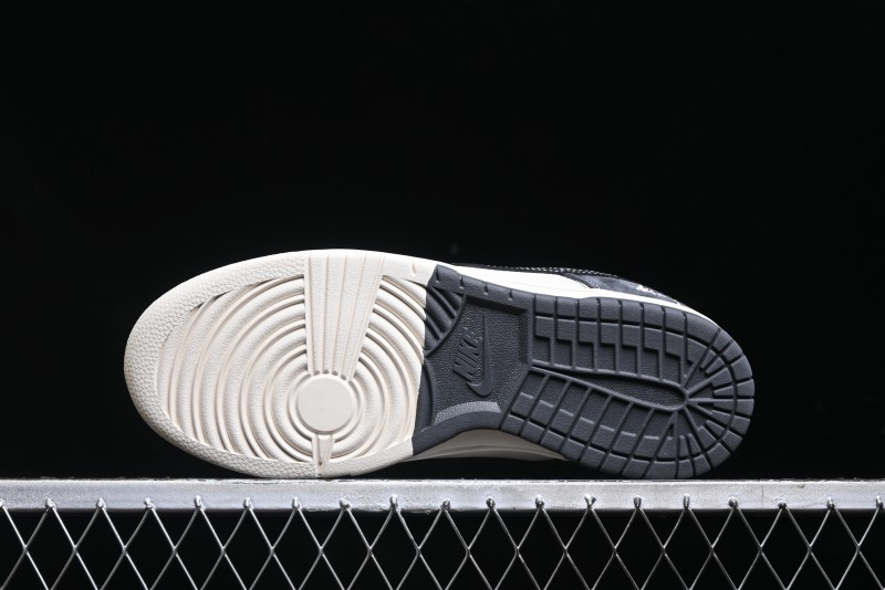 Nike SB Dunk Low Stussy Collaboration Patch Grey Black Black Swoosh Anniversary Custom Low-Top Casual Skate Shoes - MM1089-026