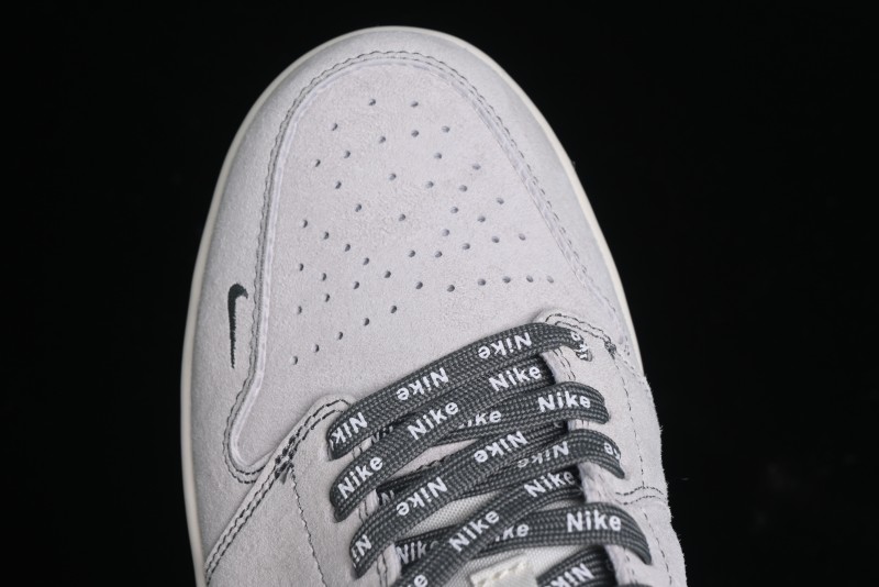 Nike Air Jordan 1 Low AJ1 Stussy Collaboration - Premium Customized Pigskin Grey Line Retro Basketball Shoes - DM9188-005