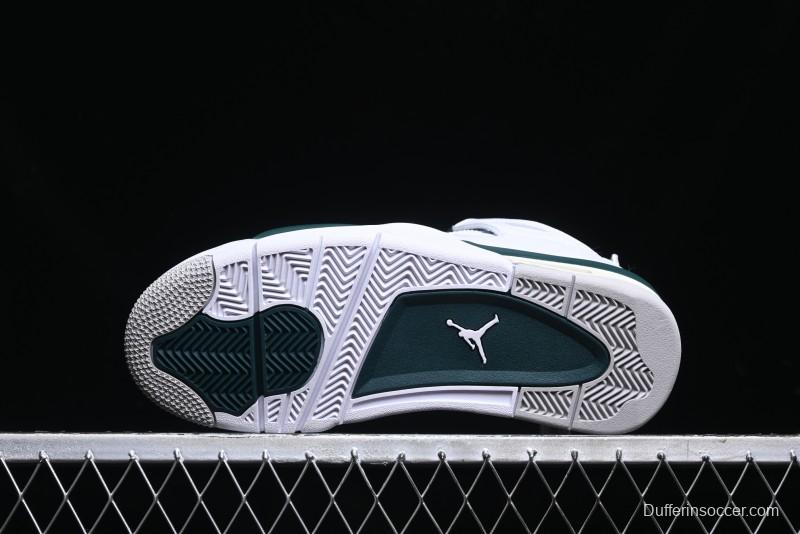 Nike Air Jordan 4 Retro Sneakers in White, Oxidized Green and Neutral Grey - AQ8138-103