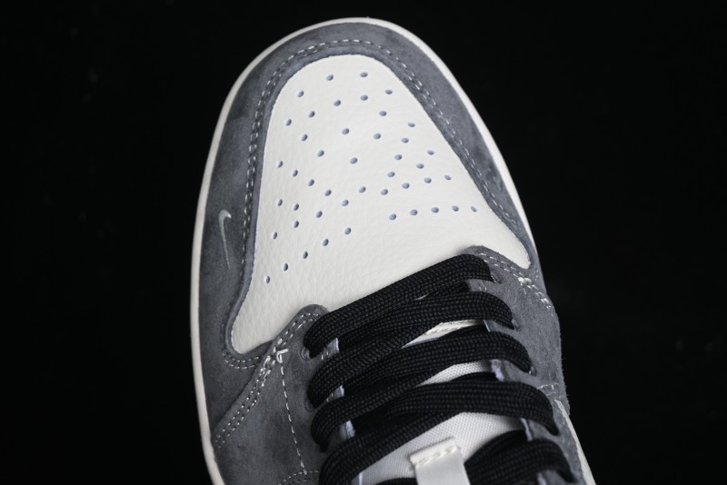 Nike Air Jordan 1 Low Stussy Collaboration Pig Grey Black Swoosh Custom Retro Basketball Shoes - SJ9950-029