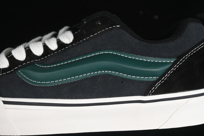 Vans Knu Skool Carbon Grey Black Green Low Top Retro Casual Vulcanized Sneakers - VN000D6CCI2