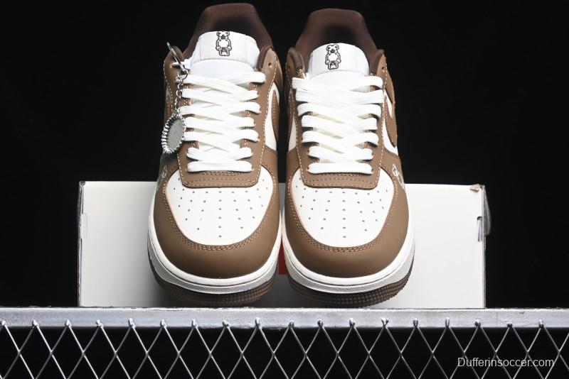 Nike Air Force 1 '07 Low Bape Collaboration - Brown Violent Bear Casual Sneakers - DF0188-013
