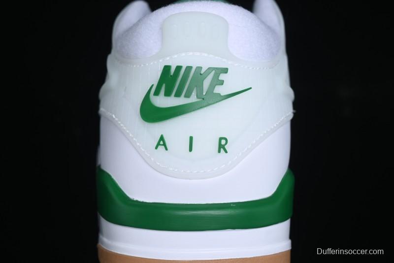 Nike Air Jordan 4 Remastered AJ4 Retro Sneakers in White Green with Gum Sole - FQ7939-103